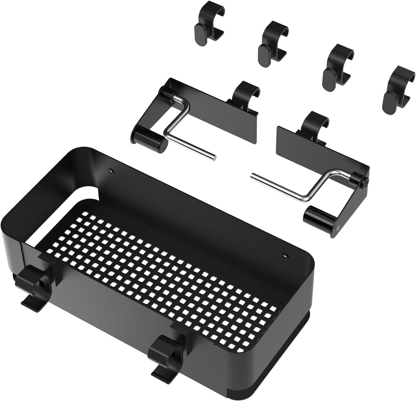 Organizer Kit for Weber Grills - Condiment Caddy, Garbage Bag Holder for Weber Slate Griddle and Spirit Series(2025 Models) Grills, 3400105 Grill Accessories for Works Side Rail, Barbecue Utensils