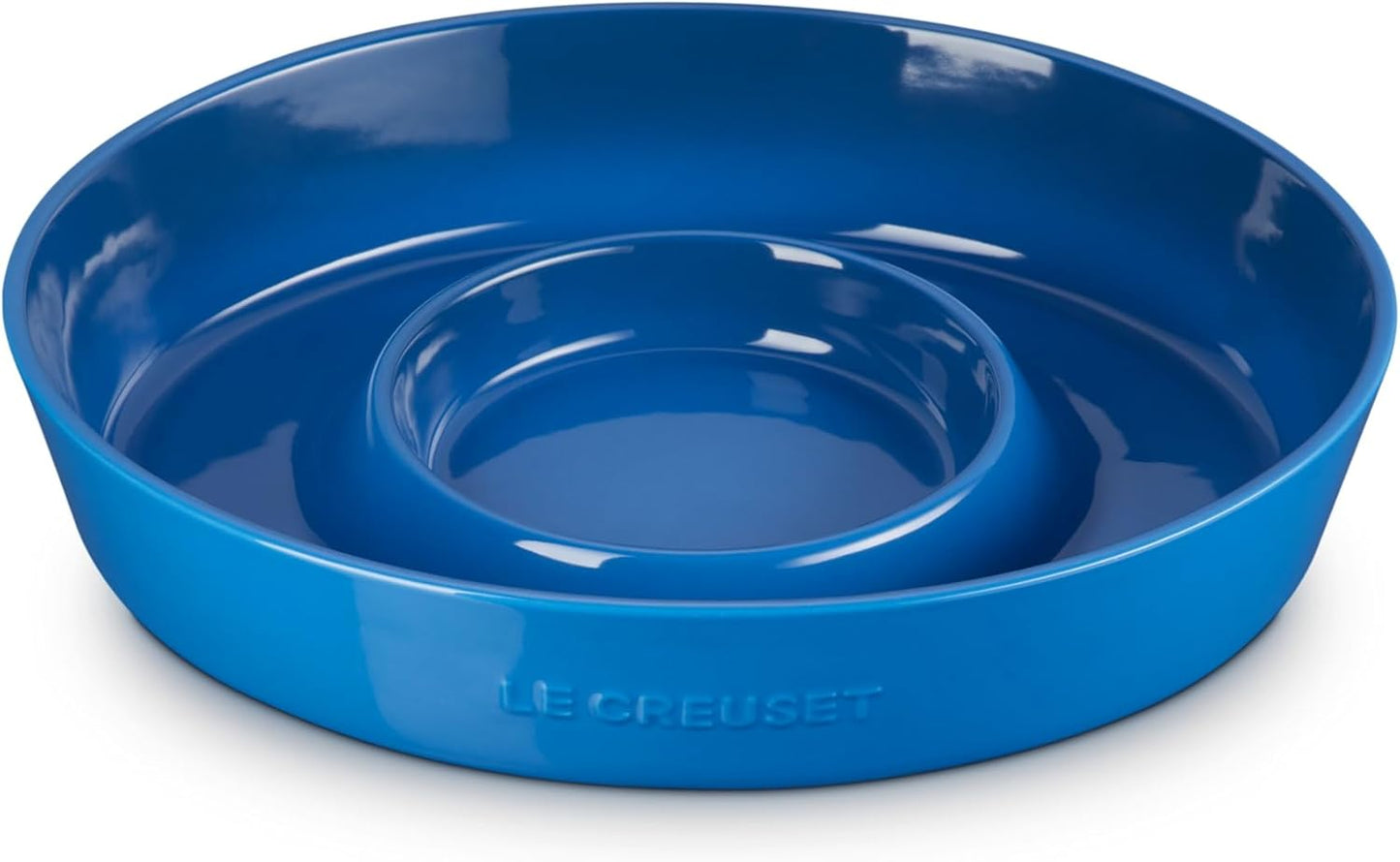 Le Creuset Stoneware Signature Oval Chip and Dip Platter, 13", White