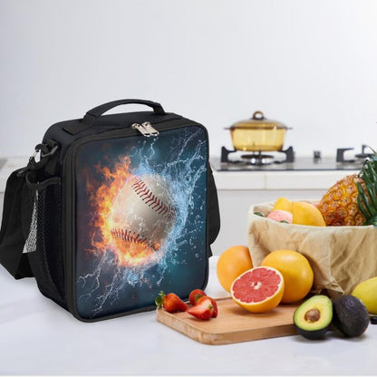 cfpolar Skull Skateboard Lunch Box for Boys Girls, Insulated Lunch Bags for Kids Reusable Mini Cooler Lunch Tote Lunchbox Thermal Meal Tote Kit with Shoulder Strap for Work School Picnic