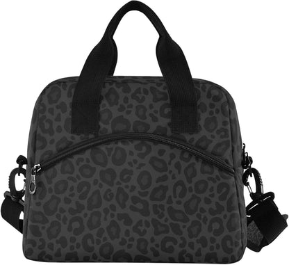 Colorful Leopard Insulated Lunch Bag Rainbow Animals Skin Print Reusable Cooler Lunch Tote Box with Shoulder Strap for Work Picnic School Beach