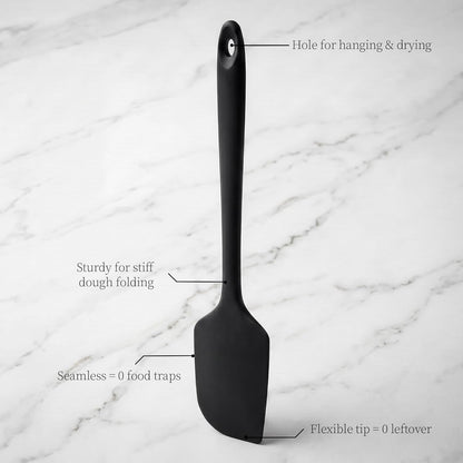 600ºF Heat Resistant Spatulas, High Heat Food Safe Semless Kitchen Silicone Scraper Set for Cooking Baking Mixing Scraping Stirring Nonstick Cookware Pan Bowl (4Pcs,Aqua Sky)