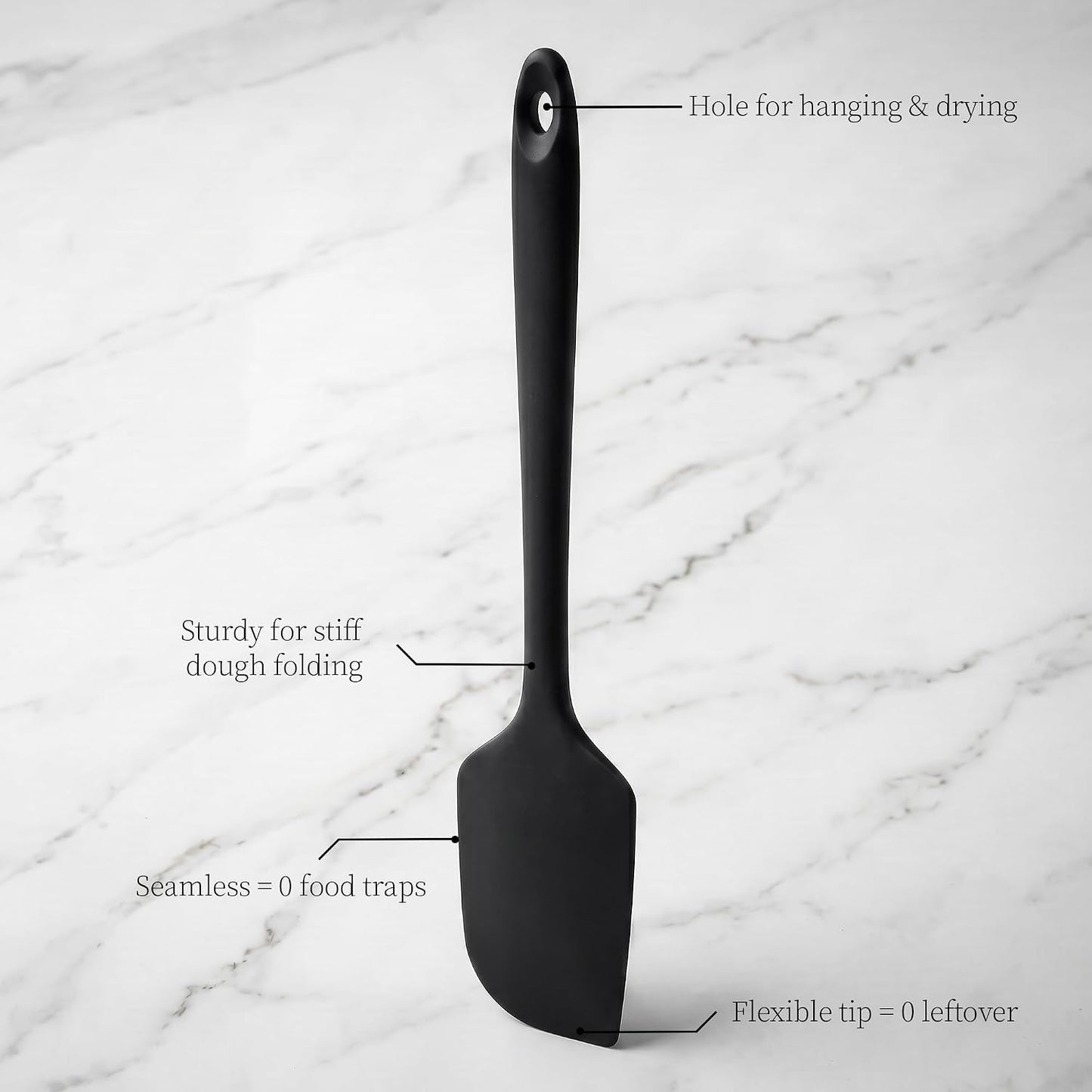 600ºF Heat Resistant Spatula, 11.34 inch High Heat Food Safe Semless Kitchen Silicone Scraper for Cooking Baking Mixing Scraping Stirring Nonstick Cookware Pan Bowl (Aqua Sky)