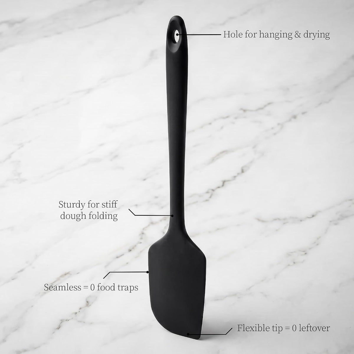 600ºF Heat Resistant Silicone Spoon Spatula for Cooking, Aqua Sky