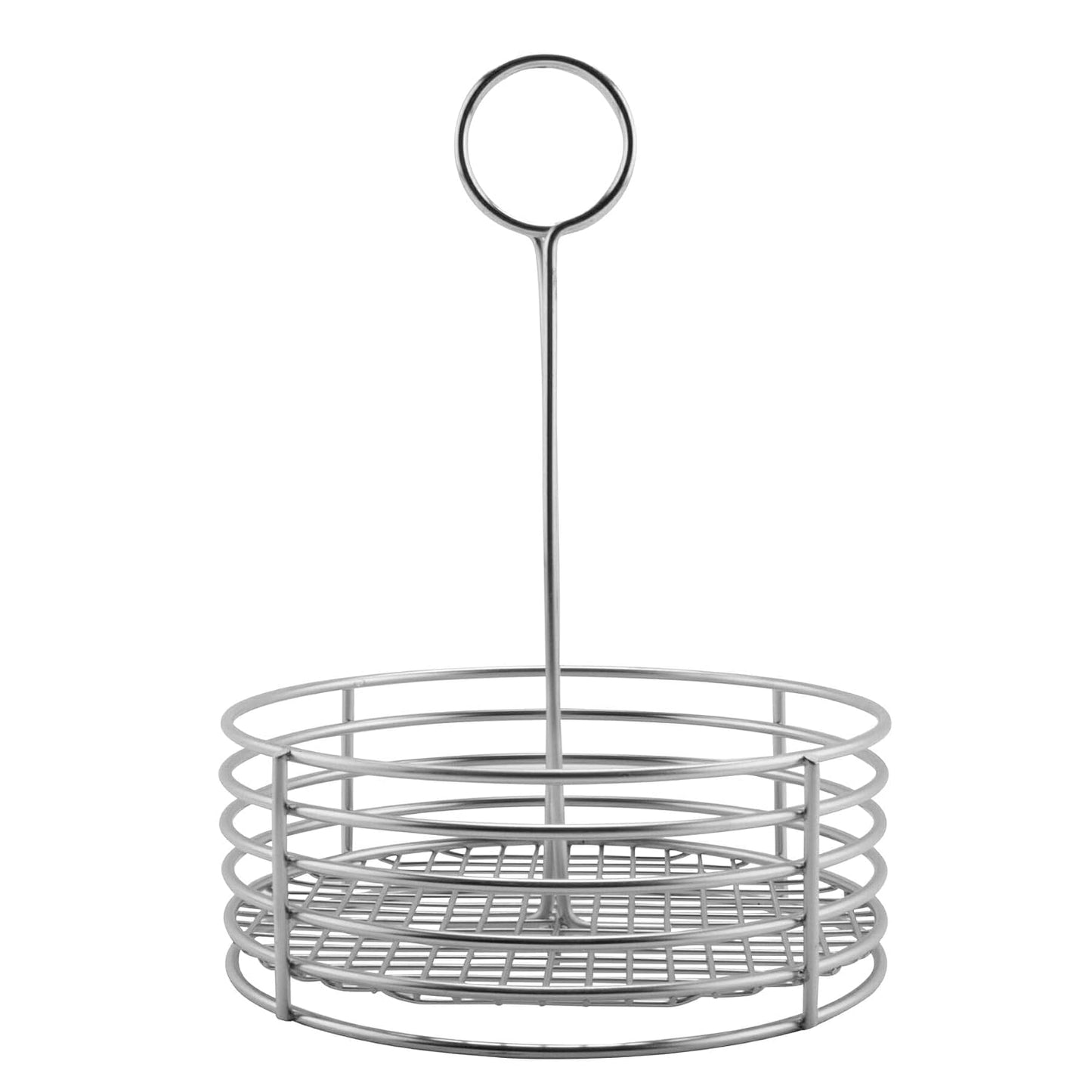 G.E.T. 4-81866 Stainless Steel Round Stainless Steel Condiment Caddy Stainless Steel Table Caddies Collection, 8.5"