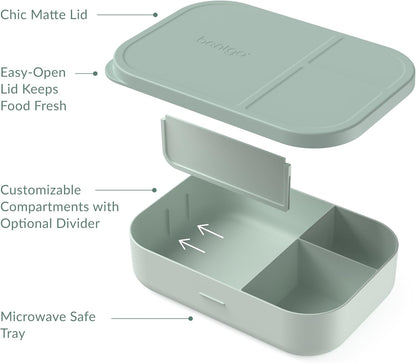 Bentgo® Modern Tray with Matte Lid - Reusable, BPA-Free, Meal Prep Containers for Adults with Removable Divider - 3 or 4 Compartments for Healthy Portioned Meals At Home & On the Go (Navy)