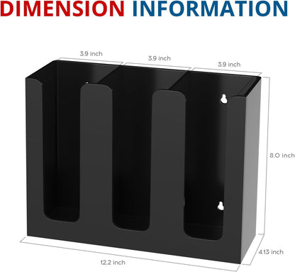 KOTEMON Acrylic Cup and Lid Holder, 3 Compartment, Disposable Coffee Cup Dispenser Cup Storage Organizer, Clear
