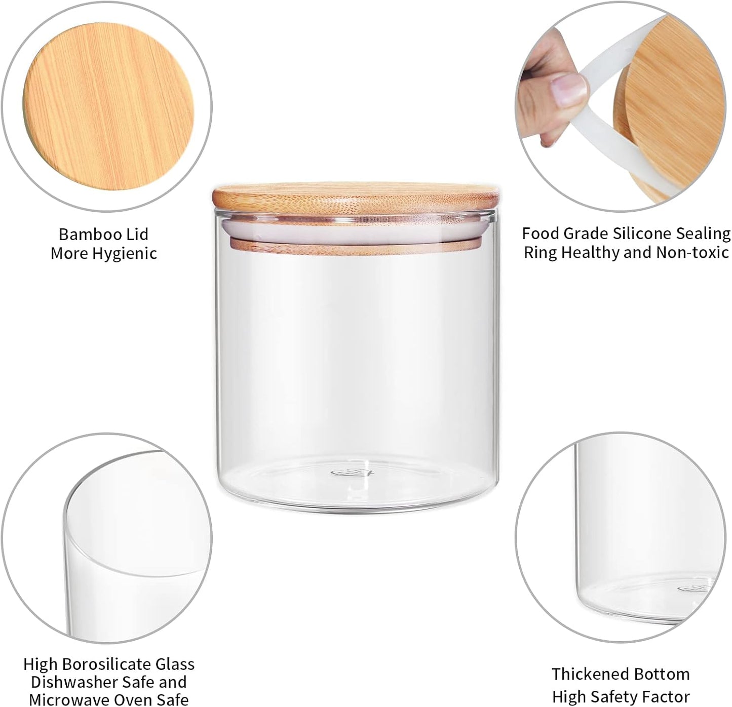 77L Glass Storage Containers with Lids [Multi-Size Set of 5], Airtight Glass Canisters for Kitchen & Pantry Organization, Clear Food Jars for Pasta, Cereal, Flour, Sugar, Coffee, Nuts & Snacks