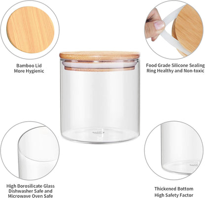 77L Glass Storage Containers with Lids [Multi-Size Set of 5], Airtight Glass Canisters for Kitchen & Pantry Organization, Clear Food Jars for Pasta, Cereal, Flour, Sugar, Coffee, Nuts & Snacks