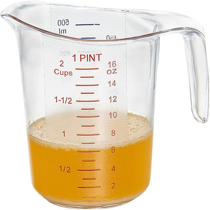 Restaurantware Clear Plastic Pt (Cups) Measuring Cup, 5.3 x 3.8 x 5 In