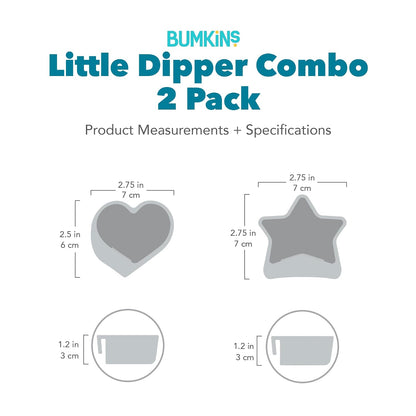 Bumkins Baby Silicone Little Dippers, Attaches to Bowls, Dishes and Plates, Sauce Cup, Holds Condiments, Dip, Puree, Toppings, Baby Led Weaning, Essential Feeding Supplies, Babies 6 Months Up, Pink