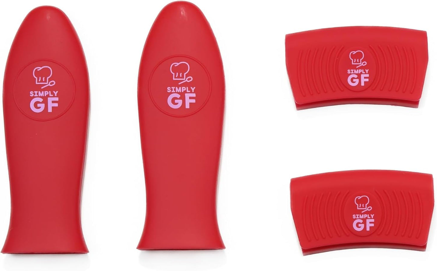 Silicone Pot Handle Covers: Non Slip, BPA Free & Heat Resistant Cast Iron Skillet Handle Covers - Silicone Pan Handles Sleeve, Clearly Labeled Gluten-Free, 4 Pack