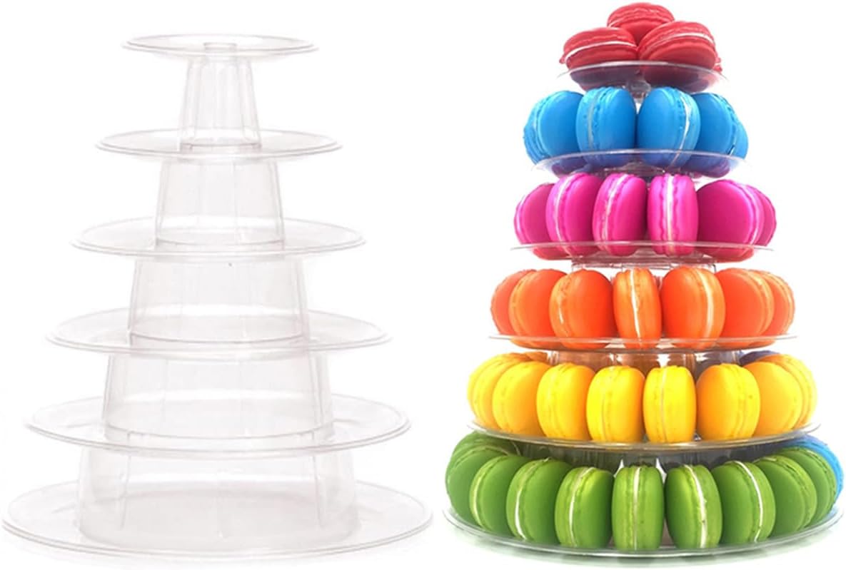 3 Tiers Round Cupcake Stand, Acrylic Cake Tower Stand Holder Macaron Display Rack Cookie Candy Buffet Desserts Platter with Base for Baby Shower, Birthday Party, Wedding, Party (3-Tiers with Base)