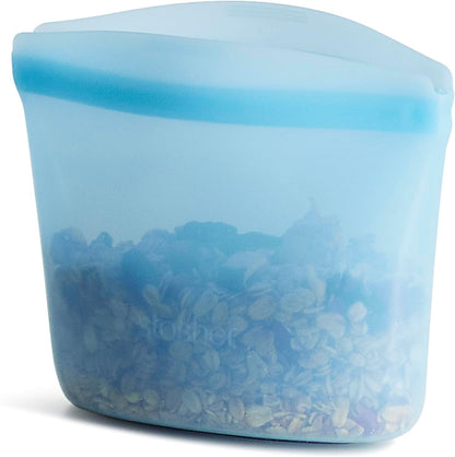 Stasher Premium Reusable Silicone Food Storage Bags, 2-Pack, Clear