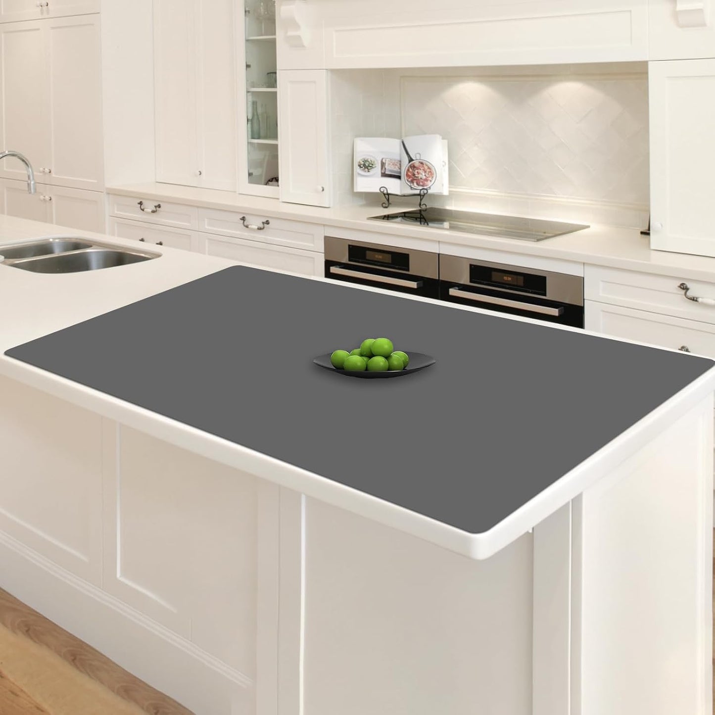 78.7"x23.6" Large Silicone Mat for Kitchen Counter, Heat Resistant Non-Slip Countertop Protector, Waterproof Silicone Craft Mat for Kitchen Island, Semitransparent