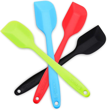 Silicone Spatula 4-piece Set, Heat-Resistant Spatulas, Non-stick Rubber Spatulas with Stainless Steel Core