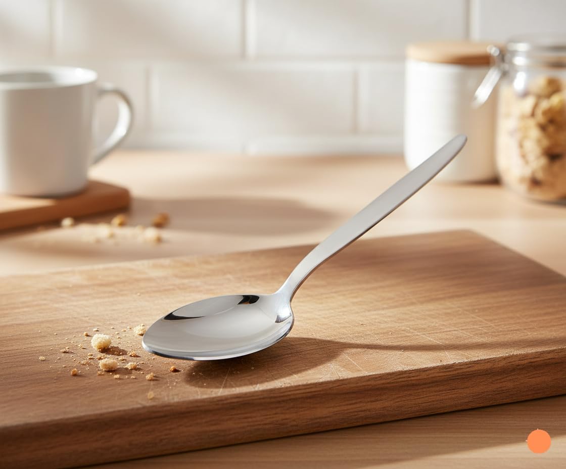 Chef Kunz Slotted Spoon | 9 Inch 18/10 Stainless Steel Silver Chef Cooking Spoons | Basting, Quenelle, Plating Spoon for Draining and Serving, Dishwasher Safe (Slotted)