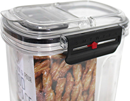 2-Pack Medium-Size Airtight Lock & Pour Food Storage Containers – 1 Quart (6 Cups) BPA-Free Dispensers for Snacks, Cereal, Candy, Dog Treats, and Dry Goods – Easy Grip & Flip-Top Lid