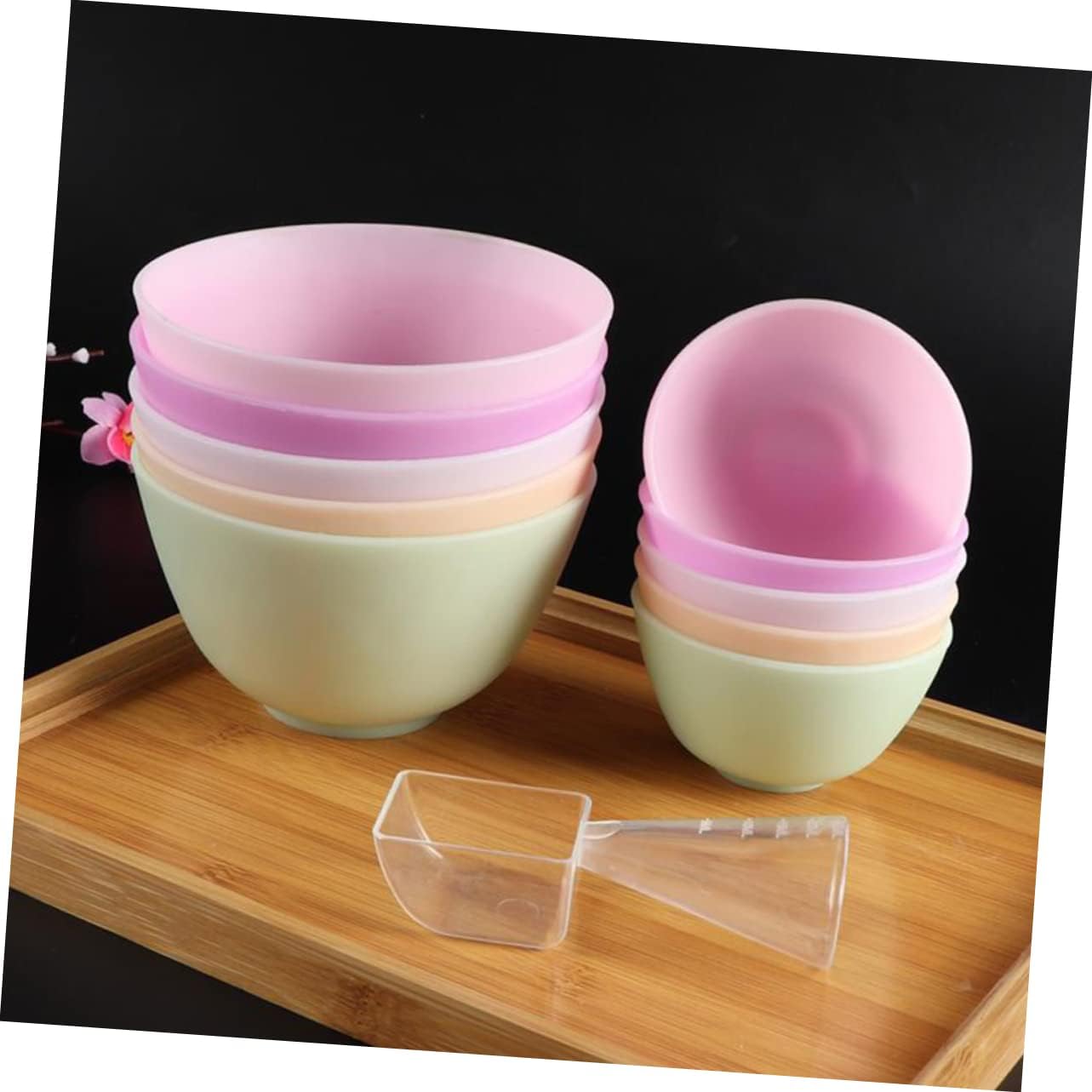 Didiseaon Odorless Anti-drop Silicone Mixing Bowl for Facial Masks Cooking Flexible Microwave Dishwasher Safe for Ingredients Sauces Medium Green