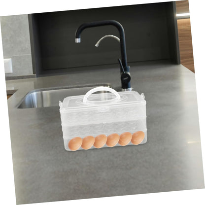 2layer Stackable Carrier with Lid Refrigerator Storage Box Portable and Secure Design for Parties and Kitchen Use Easy to Carry with Handle