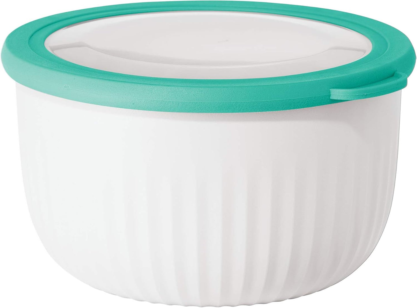 Oggi Prep, Store & Serve Plastic Bowl w/See-Thru Lid- Dishwasher, Microwave & Freezer Safe, (4 qt) Lt Gray w/Dk Gray Lid