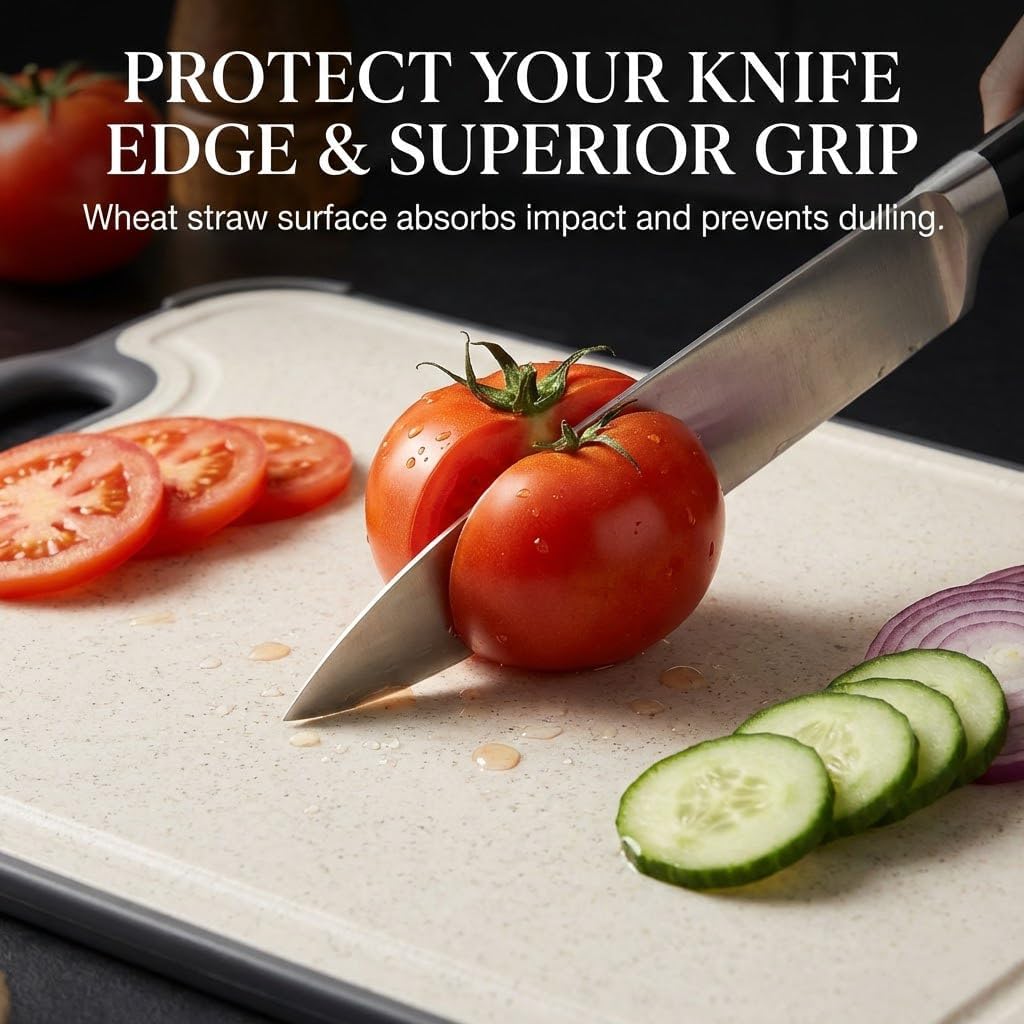 Double-Sided Titanium Cutting Board for Kitchen, 15.4"x10.4"
