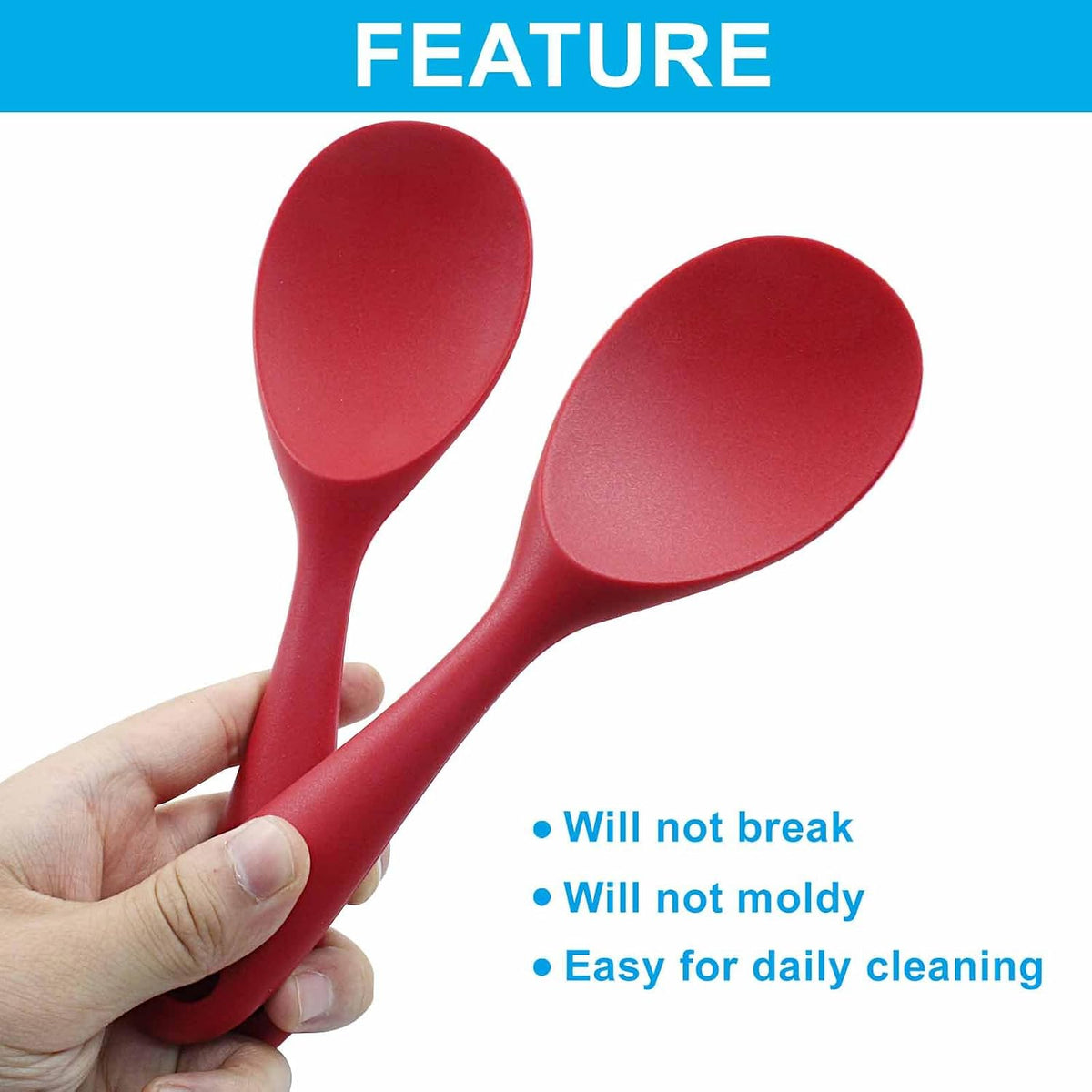 2Pcs Silicone Rice Paddle, Gray