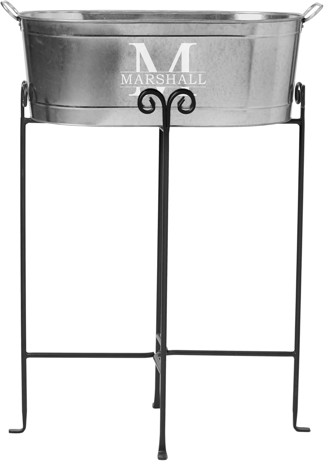 Let's Make Memories Personalized Beverage Tub - Custom Beverage Tub - Customize With Name & initial - Galvanized Drink Tub - 20 ¾"L x 11 ¾"W x 7" H - 5.5 Gallons