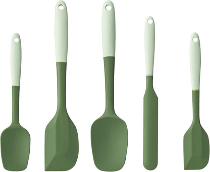 Silicone Spatula Set, 5 Piece Food Grade Rubber Spatulas for Baking, Cooking, and Mixing High Heat Resistant Non Stick Dishwasher Safe BPA-Free (Multicolor)