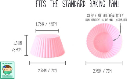 by XNM Creations, Premium Grade Silicone Cupcake and Muffin Liner Molds Baking Cups (Pastel), Pack of 24
