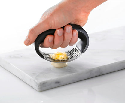 Garlic-King Proline Garlic Press Rocker, Black/Silver - Time Saving