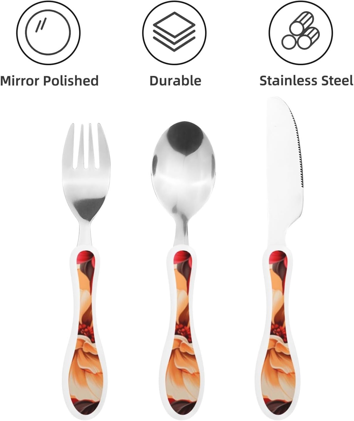 3-Piece Kids Silverware Set With Storage Case, Stainless Steel Reusable Children Safe Knife Spoon Fork Set Fashion Striped Children Flatware Set For Kids Lunch Box