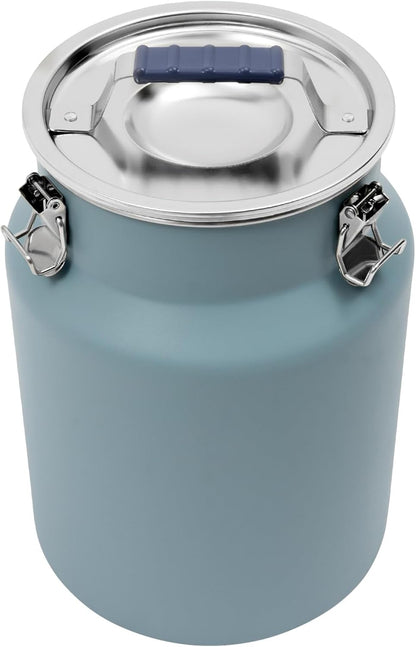 Sealed Rice Storage Container, 12L/3gal Stainless Steel Kitchen Food Storage Bin with Lids Locking Clamp, Airtight Canisters Container for Flour Rice Cereal Grain Coffee Bean (Red)