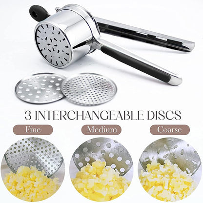 Stainless Steel Potato Ricer With 3 Discs, Heavy Duty Potato Ricer for Mashed Potatoes, Large Capacity Potatoes Masher and Rice-r Kitchen Tool(COLOR:Red)