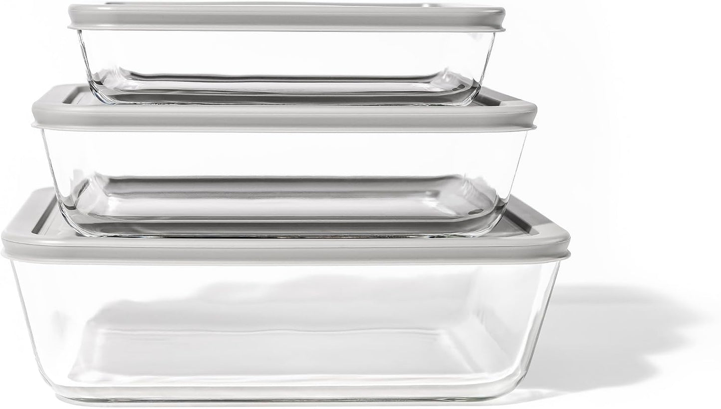 DURA LIVING 4-Piece Glass Food Storage Container (2 Containers + 2 Lids) | 6.55-Cup Rectangular, Leakproof | Microwave, Freezer, Oven & Dishwasher Safe | Ideal for Meal Prep & Pantry Organization