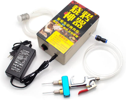 High Pressure Electric Bacon Pump Gun, Meat Saline Syringe Pump Food Grade Electric Injector Meat Processor 60W with 10Pcs Needle (Three Needle)
