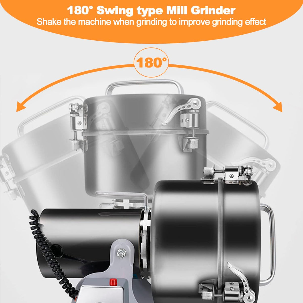 Swing Grain Mill 2500g,Electric Grain Grinder,Stainless Steel Grain Mill Grinder 4500W,High-speed Spice Herb Grinders Commercial Superfine Machine Dry Cereals Pulverizer 110V