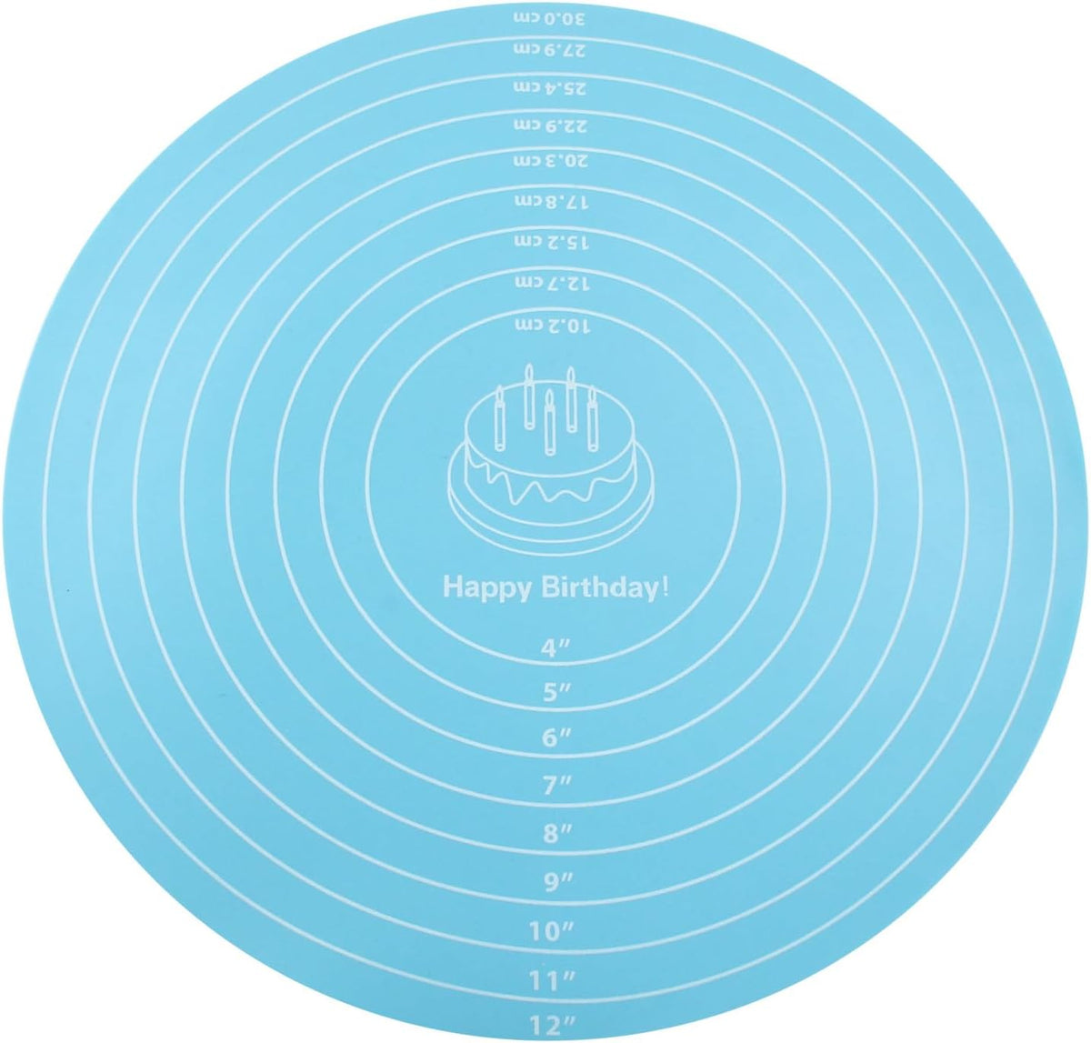 Hitefu 12 Inch Round Silicone Cake Mat, Green
