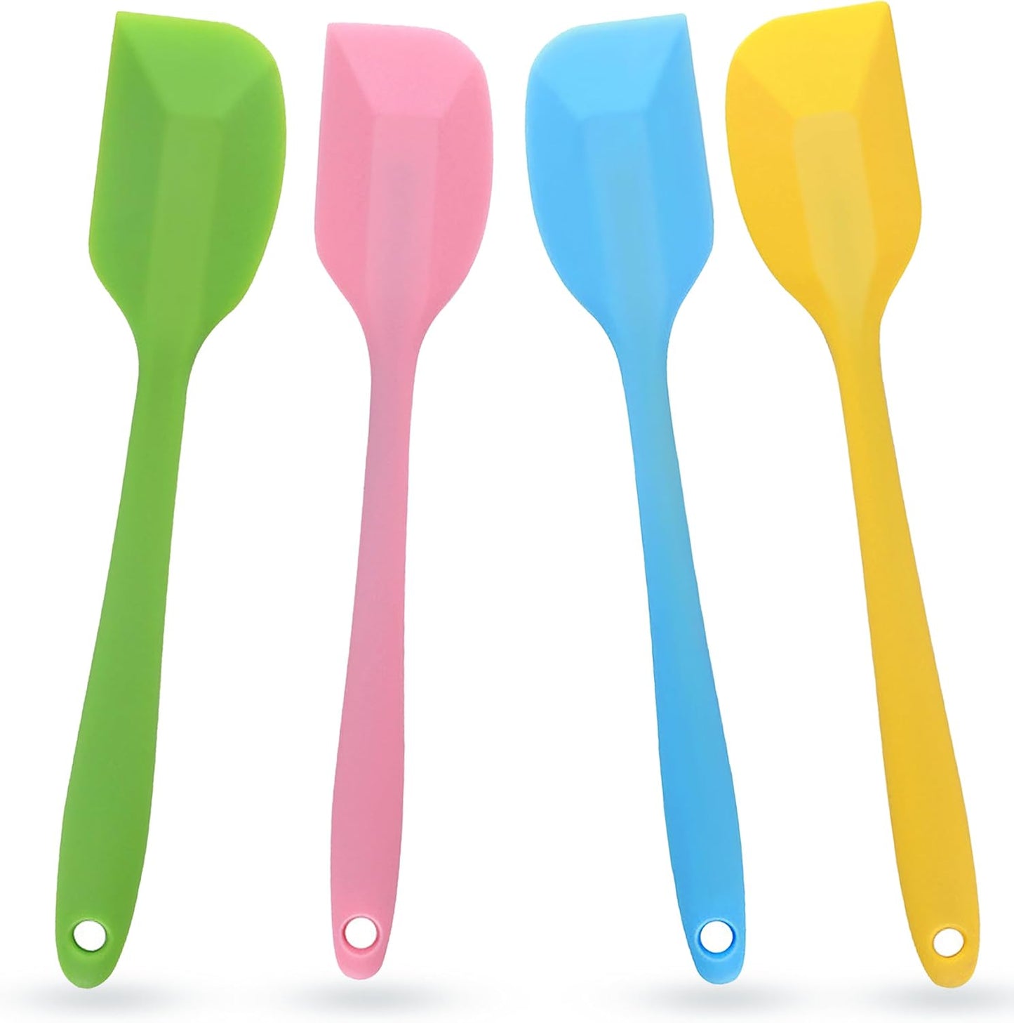 4 PCS Silicone Spatula,Rubber Spatula with Stainless Steel Core11 Inch Non-scratch Baking Cooking 8Inch Spatula Set Flexible Heat Resistant (Black)