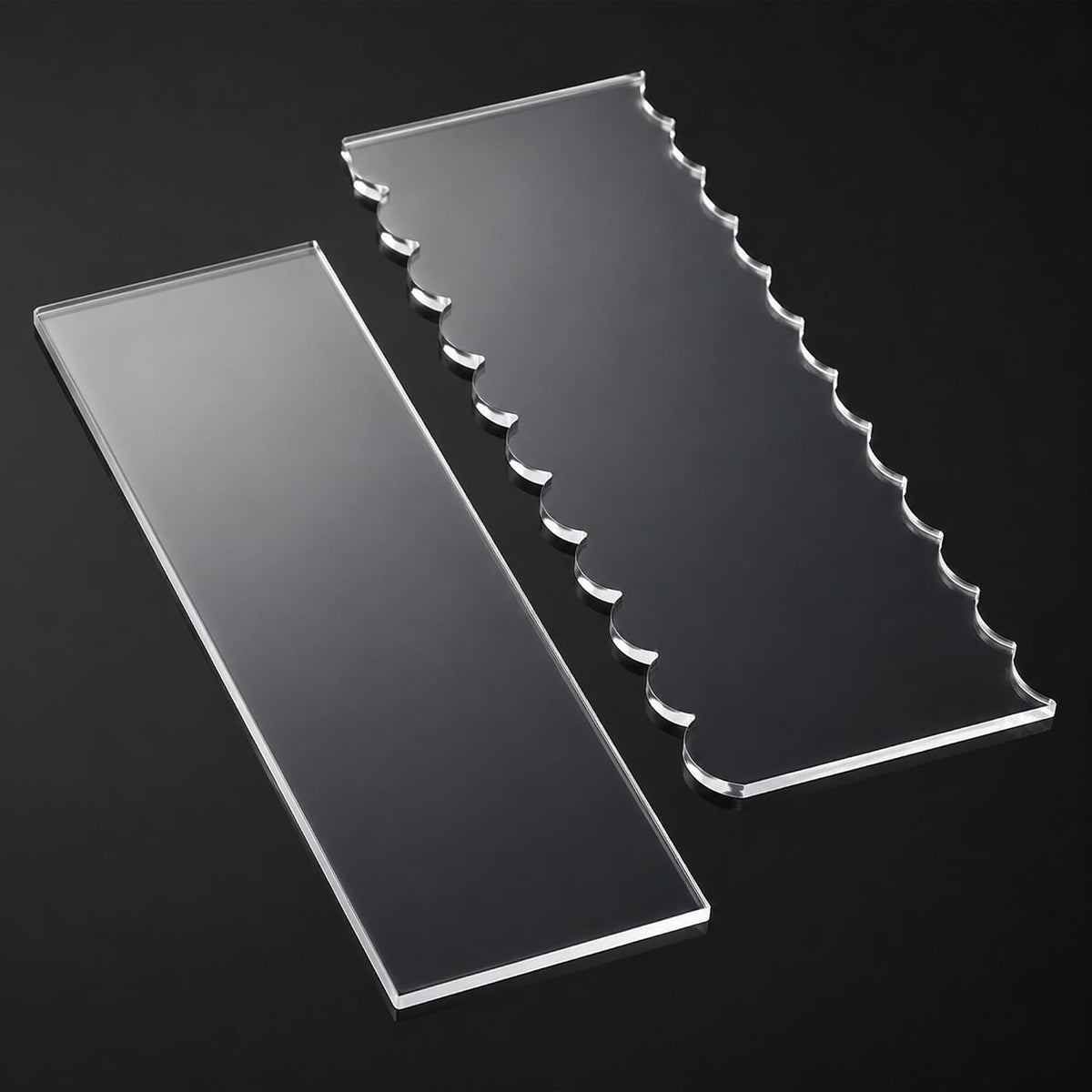 Clear Acrylic Cake Scraper, Cakes Icing Smoother Comb for Baking Butter