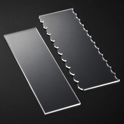 Clear Acrylic Cake Scraper, Cakes Icing Smoother Comb for Baking Butter