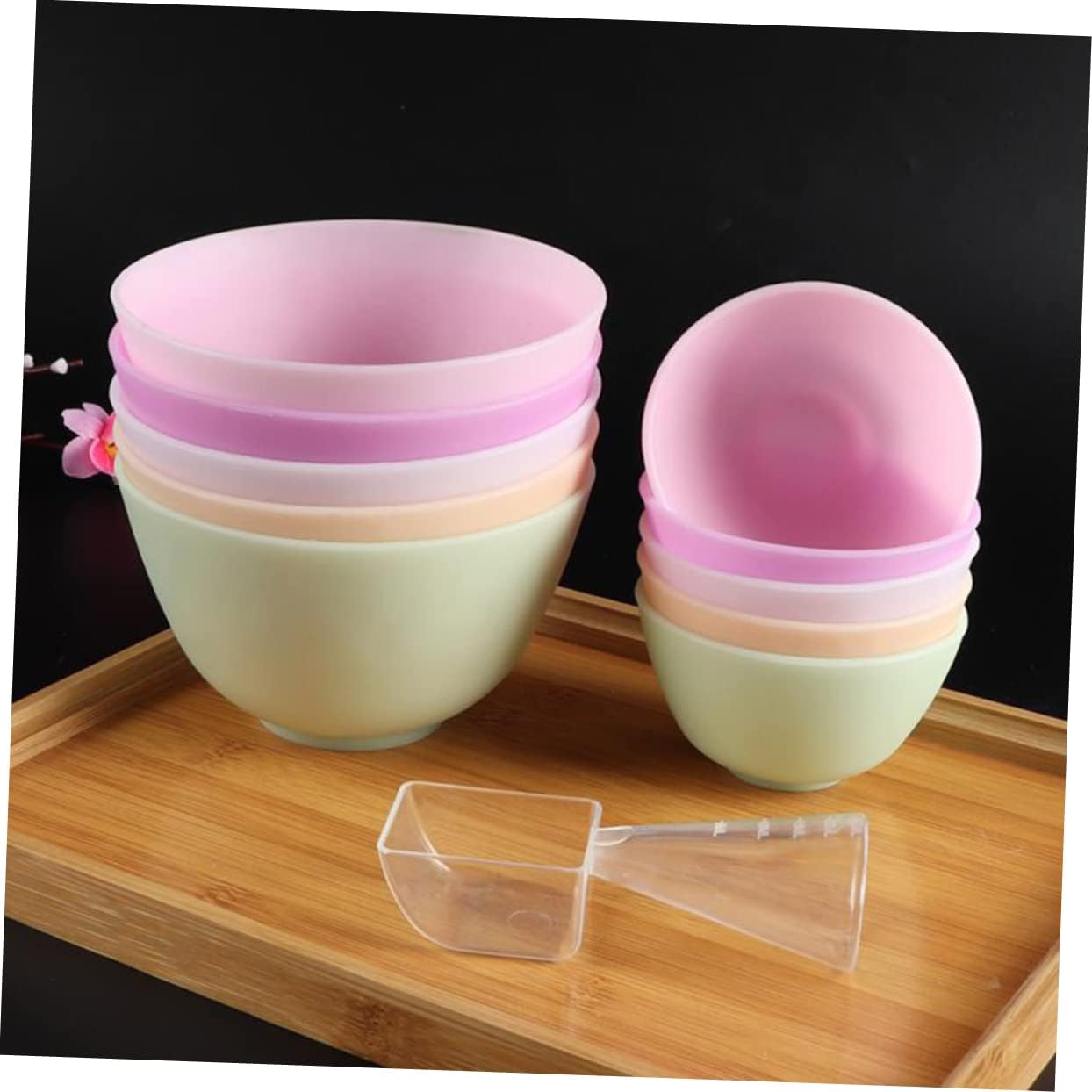 Didiseaon Odorless Anti-drop Silicone Mixing Bowl for Facial Masks Cooking Flexible Microwave Dishwasher Safe for Ingredients Sauces Medium Green