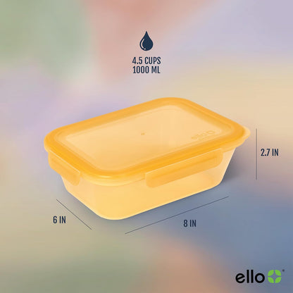 Ello Snap & Nest 10-Piece 4.5 Cup Plastic Meal Prep Set, Reusable Food Containers for Healthy Eating, Freezer, Dishwasher Safe, Berry Fields