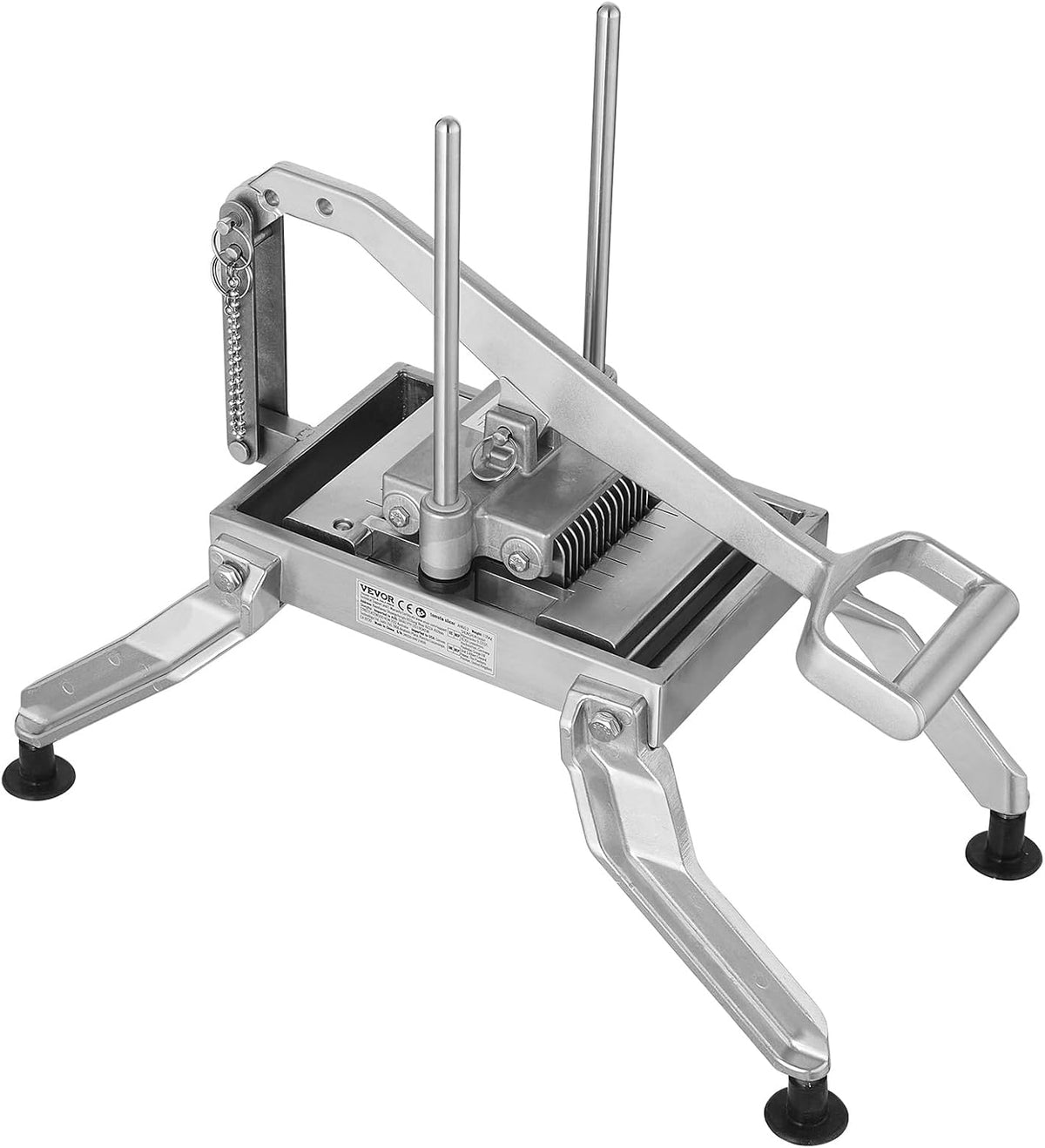 VEVOR Commercial Vegetable Slicer, 3/8" and 3/16" Tomato Slicer, Stainless Steel and Aluminum Alloy Vegetable Cutter Slicer, Manual Tomato Slicer with Non-slip Feet, for Tomatoes, Potatoes, Onions