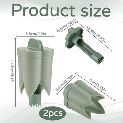 2 Pcs Pepper Corer,Pepper Seed Corer Remover,Bell Pepper Core Cutter Deseeder, 2 In 1 Fruit & Vegetable Core Tools For Kitchen Family Camping Bbq