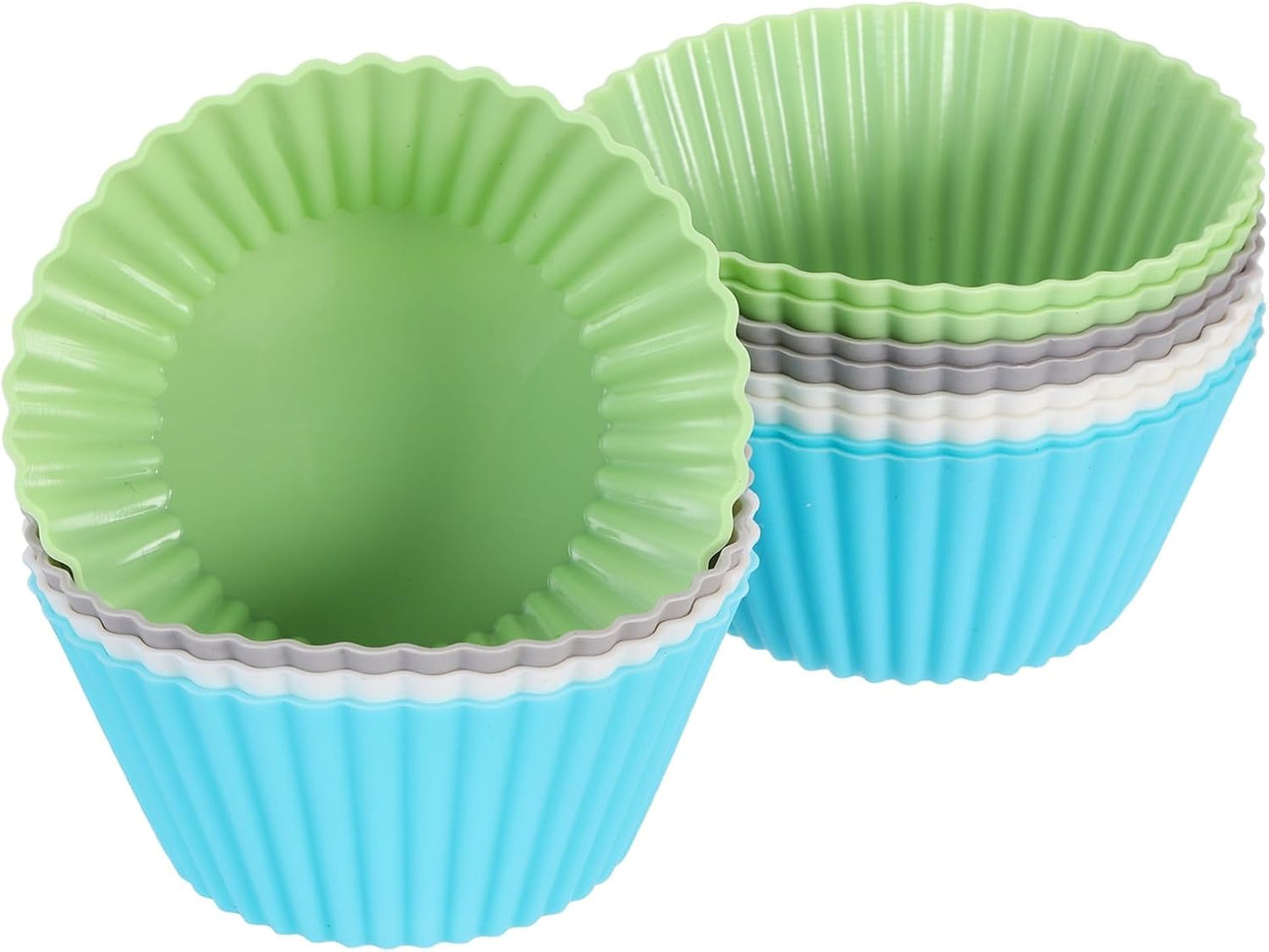 uxcell 18Pcs Silicone Cupcake Liners, Non-Stick Baking Cups, for Cooking Eggs, Baking Muffins and Make a Cake(Pink)