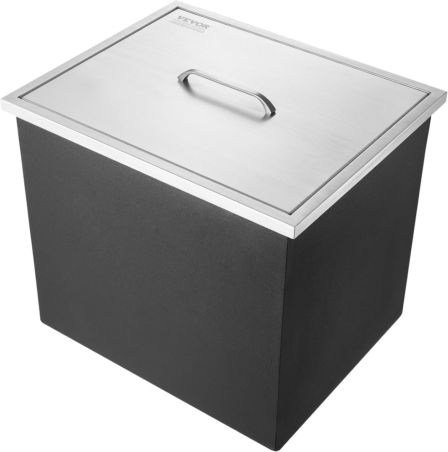 Happybuy Drop in Ice Chest 18L x 12W x 14.5H Inch Stainless Steel Ice Cooler with Sliding Cover Drop in Ice Bin Included Drain-Pipe and Drain Plug for Cold Wine Beer