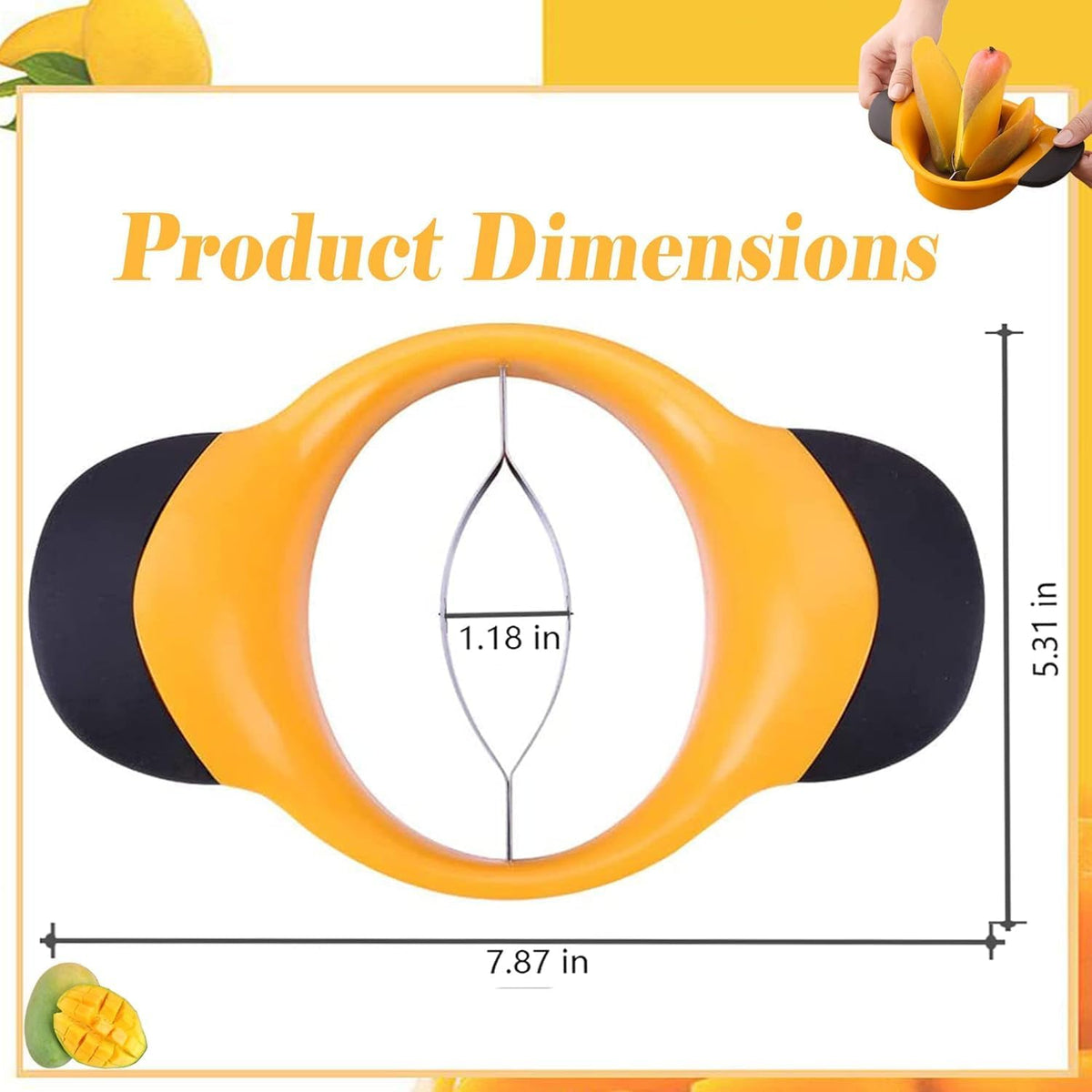Mango Slicer Fruit Tool for Mangoes Effortless Pitting Mango Cutter 2 Pack