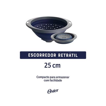 Oster Bluemarine 3 Piece PP Stackable Space-Saving Colander and Mixing Bowl Set