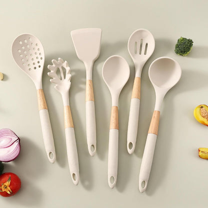 Cooking Utensils Set, With Holder, 1set, Silicone Kitchen Utensils Set, Silicone Spatulas, Food Grade Non Stick Coating Design, For Home Restaurant Camping