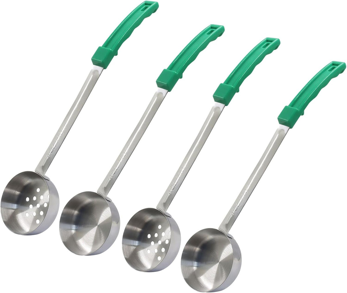 Hordion 4 Pcs Portion Control Serving Spoons Ladle Scoops (Green, 4oz)